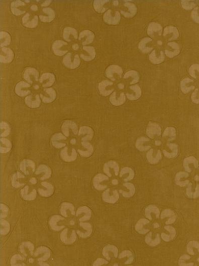 Cotton Embossed: Large Flowers on Gold